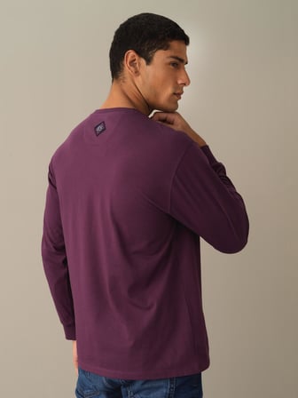 Xint Mor Oversize Baskılı Tişört