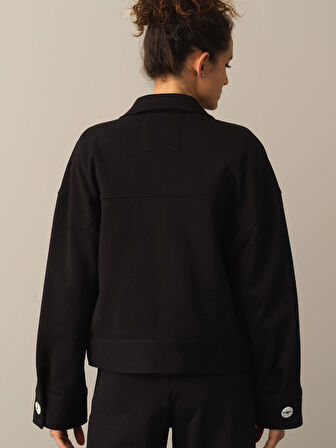 Xint Siyah %100 Pamuk Oversize Ceket