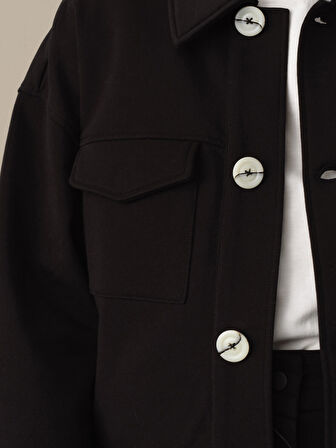 Xint Siyah %100 Pamuk Oversize Ceket