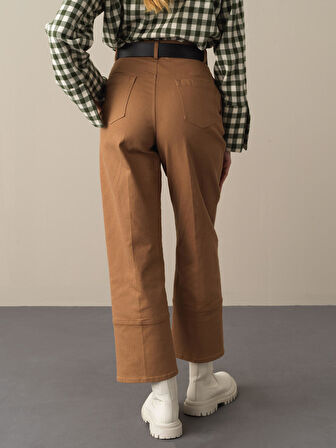 Xint Camel Regular Fit Geniş Paça Pantolon