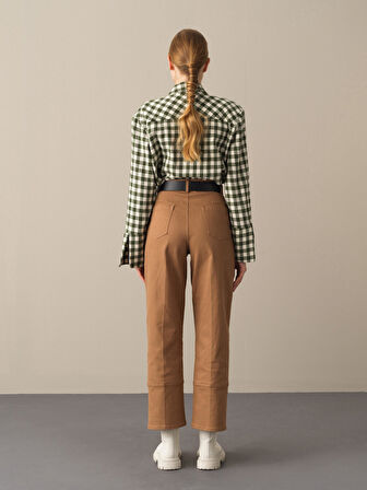 Xint Camel Regular Fit Geniş Paça Pantolon