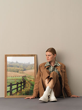 Xint Camel Oversize Cepli Gömlek Ceket