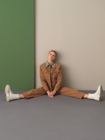 Xint Camel Oversize Cepli Gömlek Ceket