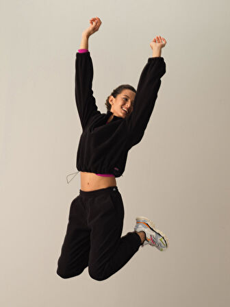 Xint Siyah Oversize Polar Sweatshirt