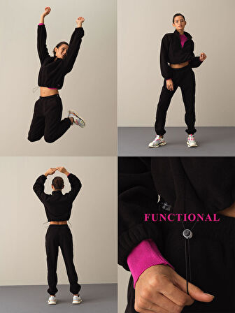 Xint Siyah Oversize Polar Sweatshirt