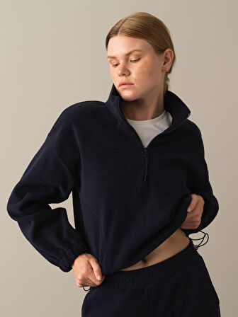 Xint Lacivert Oversize Polar Sweatshirt