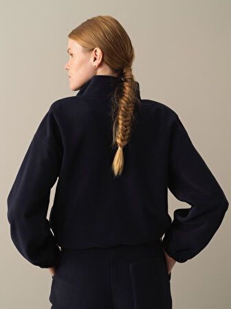 Xint Lacivert Oversize Polar Sweatshirt