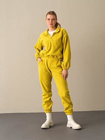 Xint Sarı Oversize Polar Sweatshirt