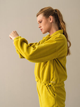 Xint Sarı Oversize Polar Sweatshirt