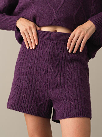 Xint Mor Regular Fit Triko Şort