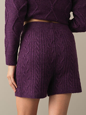 Xint Mor Regular Fit Triko Şort