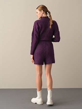 Xint Mor Regular Fit Triko Şort