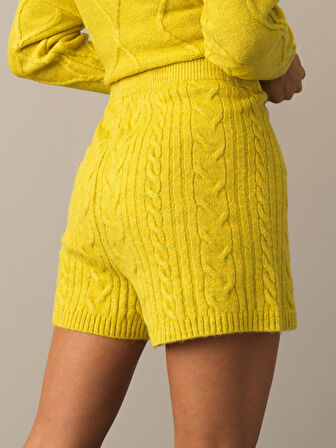 Xint Sarı Regular Fit Triko Şort