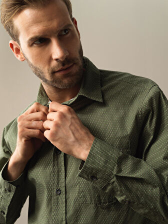 Xint Haki Regular Fit Desenli Gömlek