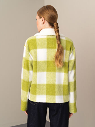 Xint Sarı Regular Fit Düğmeli Ekose Ceket