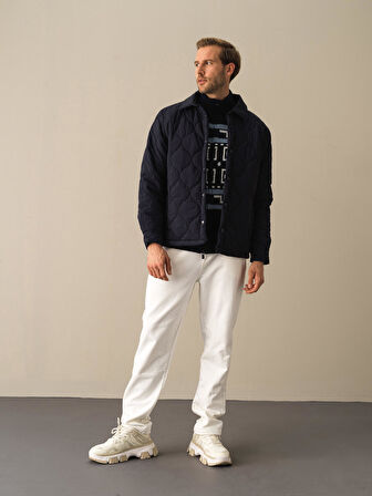 Xint Lacivert Oversize İnce Mont