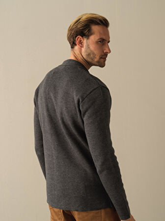 Xint Antrasit Regular Fit Triko Ceket