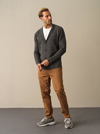 Xint Antrasit Regular Fit Triko Ceket