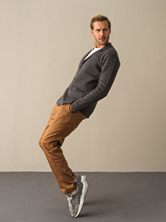 Xint Antrasit Regular Fit Triko Ceket