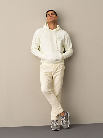 Xint Ekru Oversize Baskılı Sweatshirt