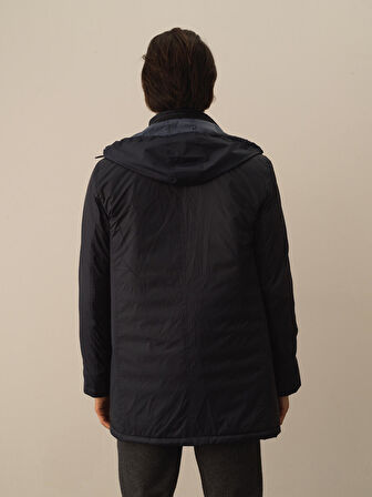 Xint Siyah Regular Fit Uzun Şişme Kaban