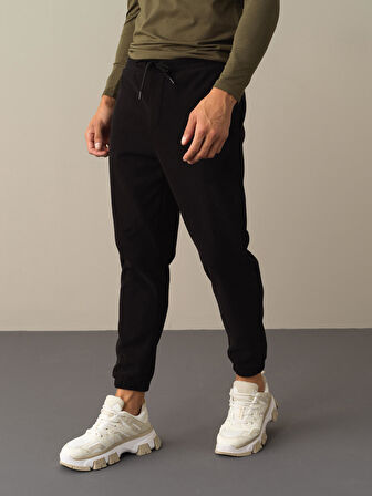 Xint Siyah Regular Fit Polar Sweat Pantolon