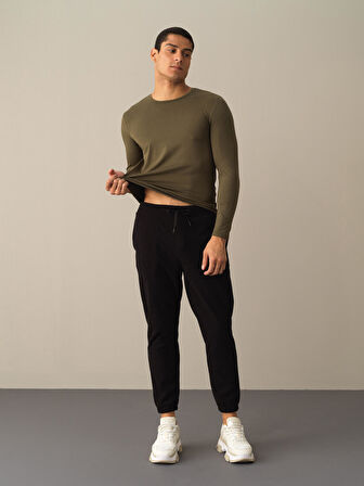 Xint Siyah Regular Fit Polar Sweat Pantolon