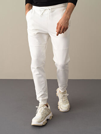 Xint Beyaz Slim Fit Sweat Pantolon
