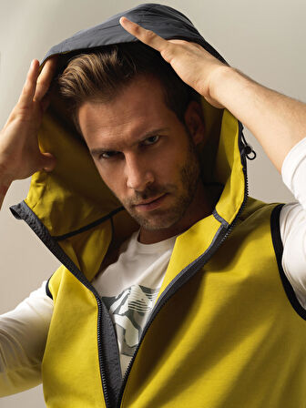 Xint Sarı Pamuklu Regular Fit Yelek