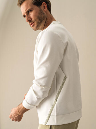 Xint Beyaz Slim Fit Baskılı Sweatshirt