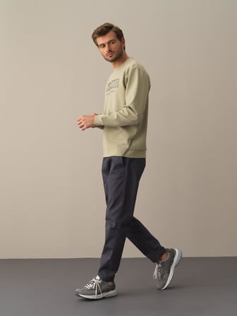 Xint Yeşil Slim Fit Baskılı Sweatshirt