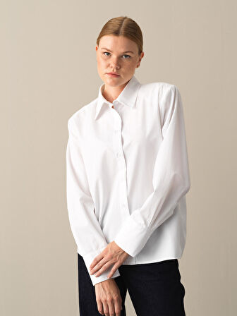 Xint Beyaz Regular Fit Vatkalı Gömlek