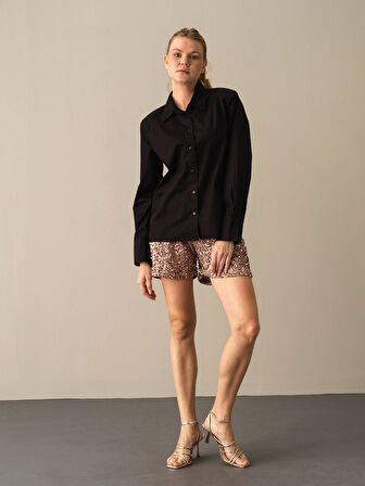 Xint Siyah Regular Fit Vatkalı Gömlek