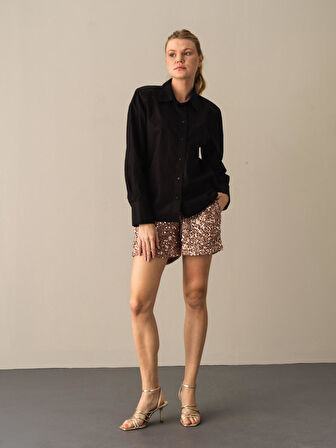 Xint Siyah Regular Fit Vatkalı Gömlek