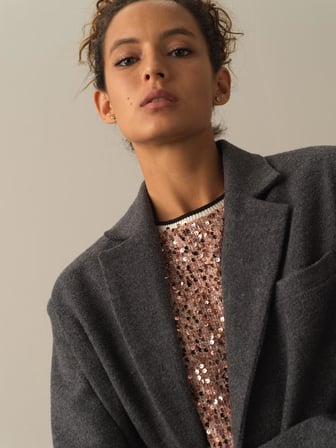 Xint Antrasit Uzun Blazer Ceket
