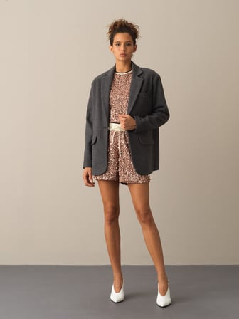 Xint Antrasit Uzun Blazer Ceket