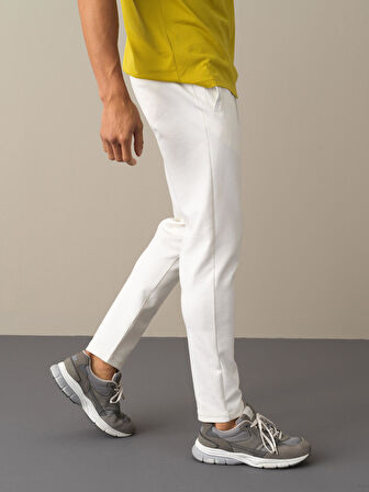 Xint Beyaz Pamuklu Sweat Pantolon