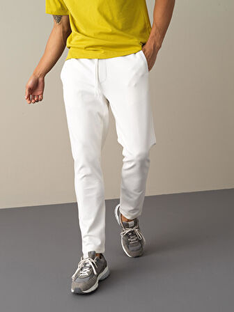 Xint Beyaz Pamuklu Sweat Pantolon