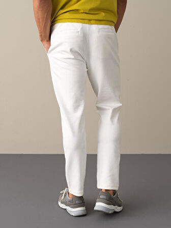 Xint Beyaz Pamuklu Sweat Pantolon
