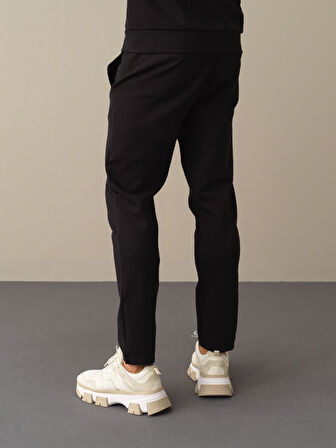 Xint Siyah Pamuklu Sweat Pantolon