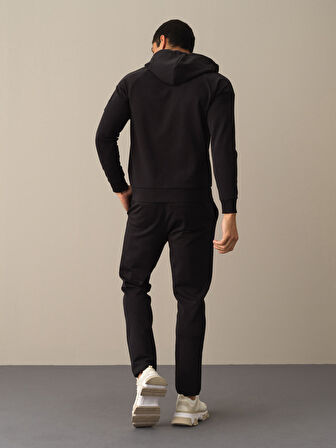 Xint Siyah Pamuklu Sweat Pantolon