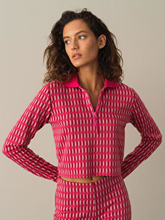 Xint Fuşya Regular Fit Uzun Kollu Tişört