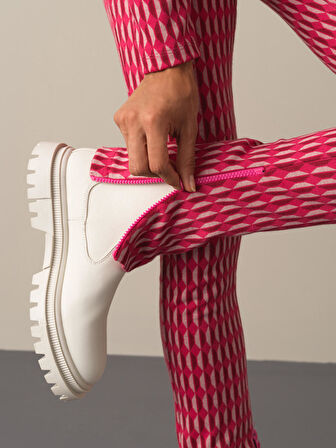 Xint Fuşya Esnek Dokulu Slim Fit Desenli Tayt