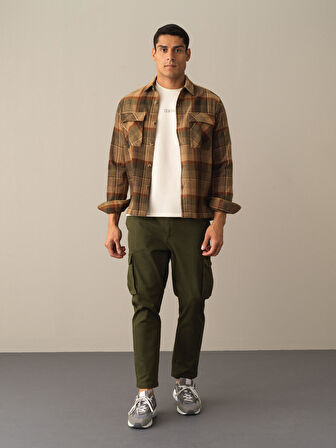 Xint Camel Regular Fit Cepli Ekose Gömlek