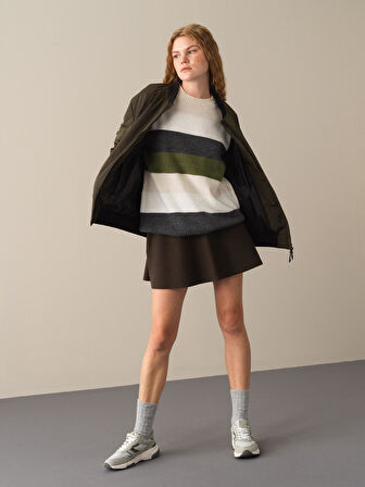 Xint Haki Fermuarlı Oversize Bomber Ceket