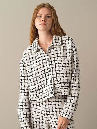 Xint Beyaz Oversize Tüvit Ceket