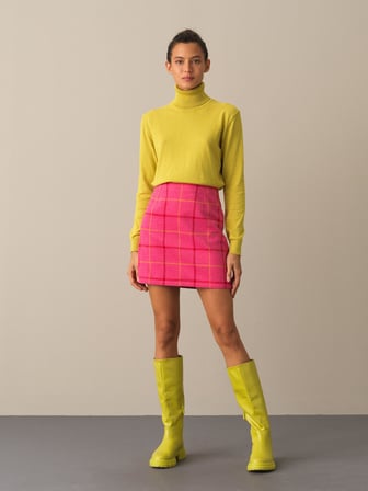 Xint Fuşya Regular Fit Mini Etek