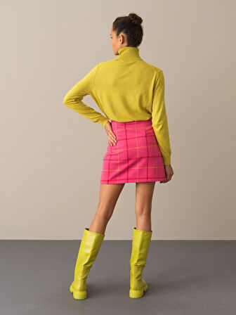 Xint Fuşya Regular Fit Mini Etek