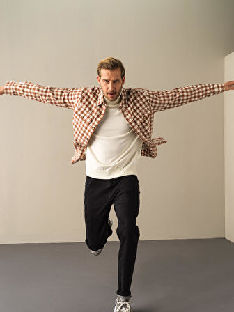 Xint Camel Oversize Ekose Gömlek