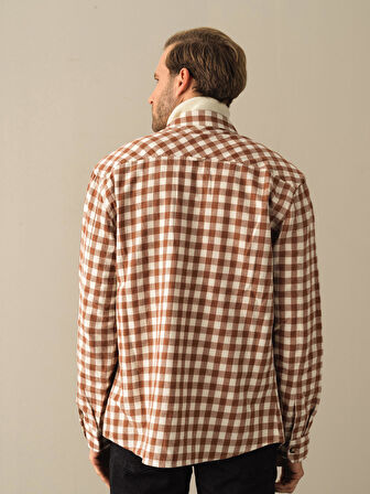 Xint Camel Oversize Ekose Gömlek